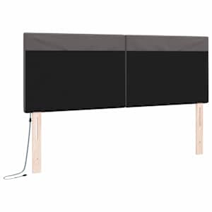 LED hlavová deska Šedá 160 cm Umělá kůže - obrázek 7