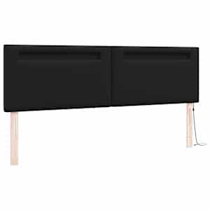 LED hlavová deska Černá 180 cm Umělá kůže - obrázek 4