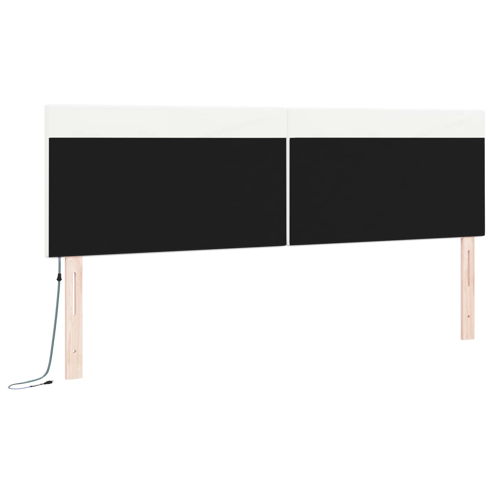 LED glava postelje Bela 180 cm Umjetno usnje