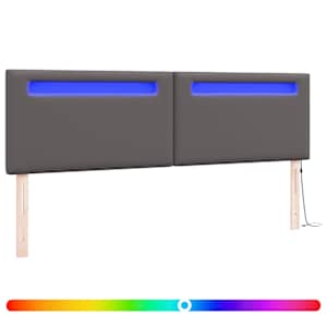 LED hlavová deska Šedá 180 cm Umělá kůže - obrázek 2