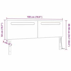 LED hlavová deska Cappuccino 180 cm Umělá kůže - obrázek 10