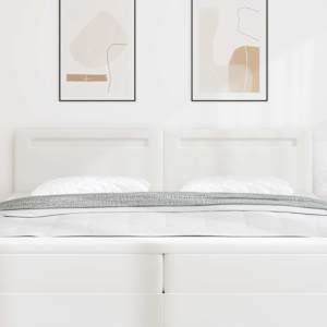 LED glava postelje Bela 200 cm Umjetno usnje