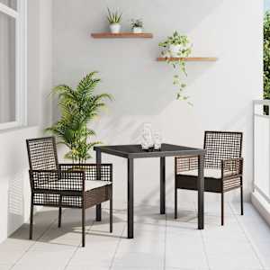 Zahradní křeslo 2 pcs Hnědá 55 x 53 x 85 cm polyratan - obrázek 1