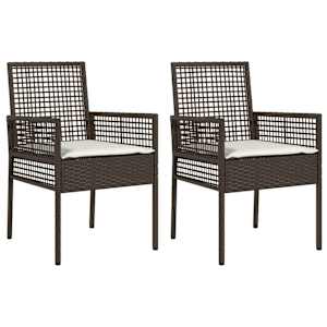 Zahradní křeslo 2 pcs Hnědá 55 x 53 x 85 cm polyratan - obrázek 2
