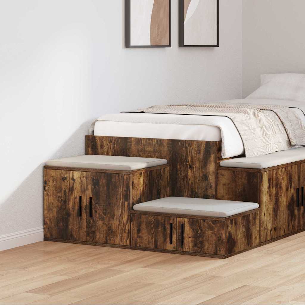 Складова Кутия Опушен Дъб 127x41x40 см Инженерна Дървесина