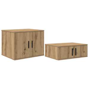 vidaXL Hoiukapp 2 tk K&auml;sit&ouml;&ouml;puu 127 x 41 x 40 cm Tehispuit