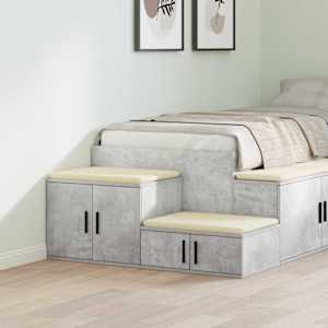 Omarica za shranjevanje 2 pcs Betonsko siva 118 x 41 x 40 cm