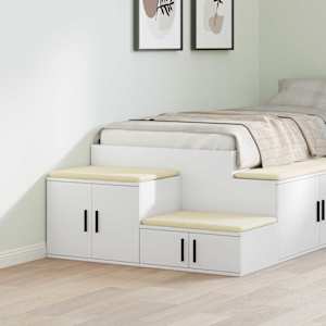 Omarica za shranjevanje 2 pcs Bela 108 x 41 x 40 cm