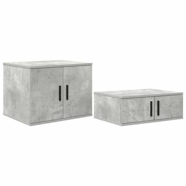 vidaXL Hoiukapp 2 tk Betoonhall 108 x 41 x 40 cm Tehispuit