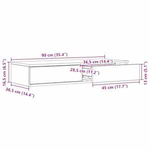 Zásuvky pod postel se zásuvkou Staré dřevo 90 x 36,5 x 16,5 cm - obrázek 12