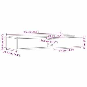 Zásuvky pod postel se zásuvkou Staré dřevo 75 x 36,5 x 16,5 cm - obrázek 12