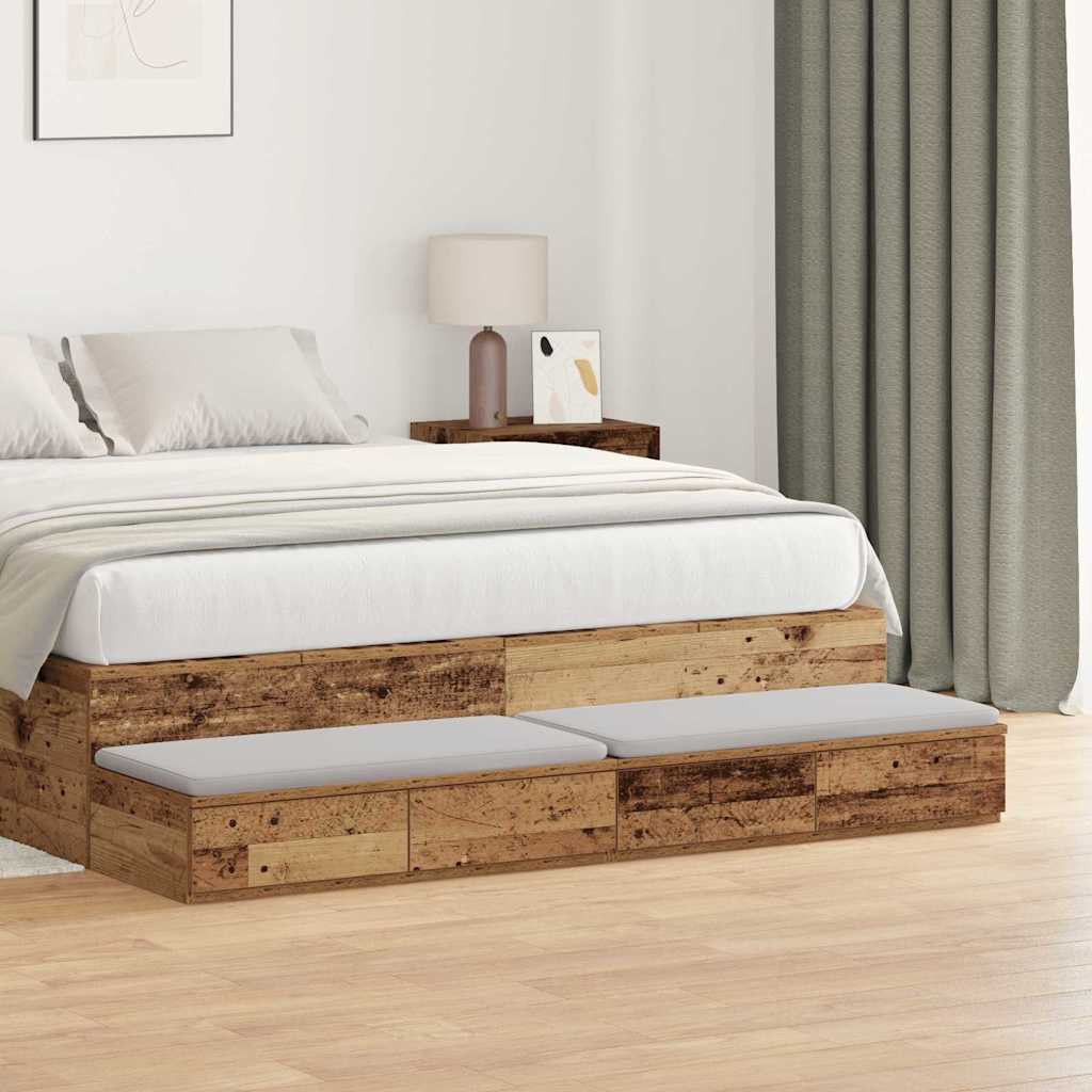 Sengeskuffer i Gammelt Træ 135x36,5x16,5 cm af Konstrueret Træ