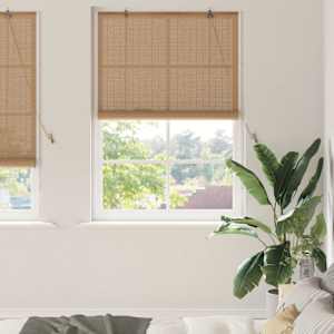 Rolo z zavesami Rjava 110 x 220 cm Bambus