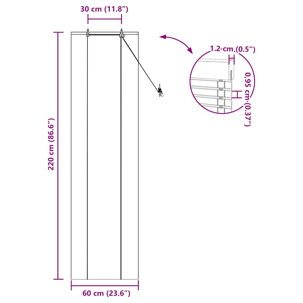 Roleta se záclonami Hnědá 60 x 220 cm bambus - obrázek 15