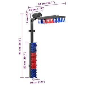Kartáče na dobytek Červená a modrá 84 x 10 x 91 cm PVC - obrázek 8