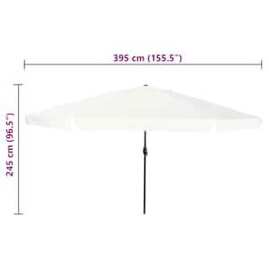 Zahradní slunečník Písková 394 x 394 x 248 cm Polyester a ocel - obrázek 7