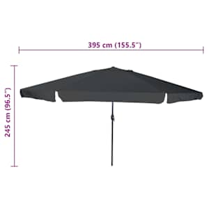 Zahradní slunečník Antracit 394 x 394 x 248 cm Polyester a ocel - obrázek 7
