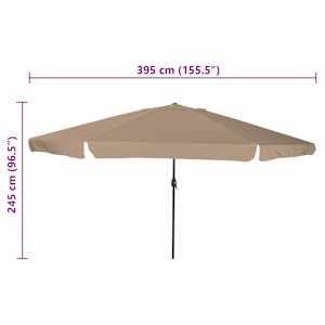 Zahradní slunečník Taupe 394 x 394 x 248 cm Polyester a ocel - obrázek 7