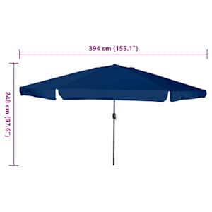 Zahradní slunečník Azurblau 394 x 394 x 248 cm Polyester a ocel - obrázek 7