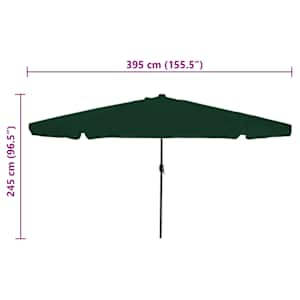 Zahradní slunečník Zelená 395 x 395 x 245 cm Polyester - obrázek 6