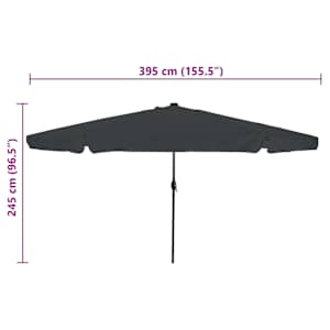 Zahradní slunečník Antracit 395 x 395 x 245 cm Polyester - obrázek 8