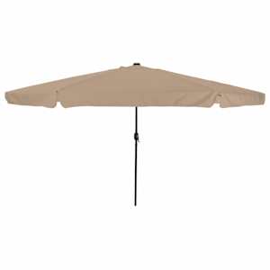 Vrtni dežnik z LED lučmi Taupe 395 x 395 x 245 cm Poliester