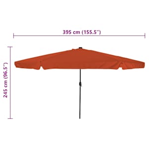 Zahradní slunečník Cihlová 395 x 395 x 245 cm Polyester - obrázek 8