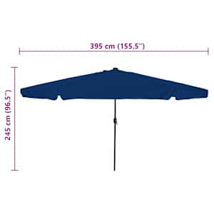 Zahradní slunečník 395 x 395 x 245 cm Polyester Kulatý Azurblau - obrázek 8