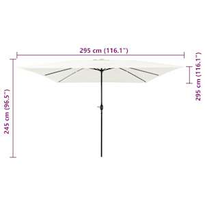 Zahradní slunečník Písková 295 x 295 x 245 cm Polyester a ocel - obrázek 7