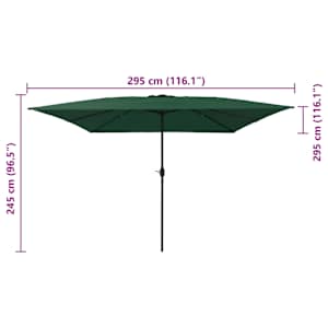 Zahradní slunečník Zelená 295 x 295 x 245 cm Polyester a ocel - obrázek 7