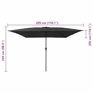 Zahradní slunečník Antracit 295 x 295 x 245 cm Polyester a ocel - obrázek 7