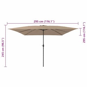 Zahradní slunečník Taupe 295 x 295 x 245 cm Polyester a ocel - obrázek 7
