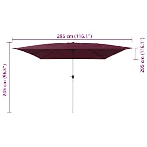 Zahradní slunečník Bordeaux červená 295 x 295 x 245 cm - obrázek 7
