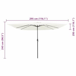Zahradní slunečník Písková 295 x 295 x 245 cm Polyester a ocel - obrázek 8