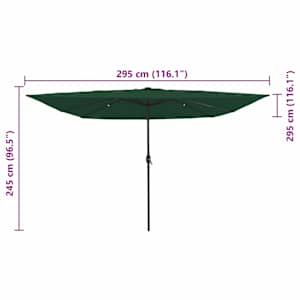 Zahradní slunečník Zelená 295 x 295 x 245 cm Polyester a ocel - obrázek 8