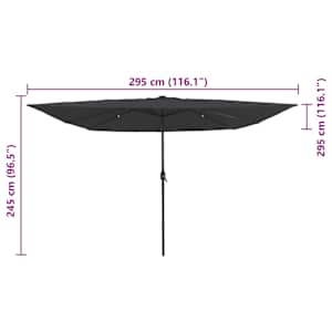 Zahradní slunečník Antracit 295 x 295 x 245 cm Polyester a ocel - obrázek 8