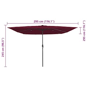 Zahradní slunečník Bordeaux červená 295 x 295 x 245 cm - obrázek 8