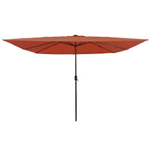 Zahradní slunečník Cihlová 295 x 295 x 245 cm Polyester a ocel - obrázek 1