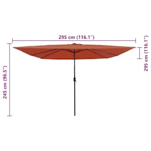 Zahradní slunečník Cihlová 295 x 295 x 245 cm Polyester a ocel - obrázek 8