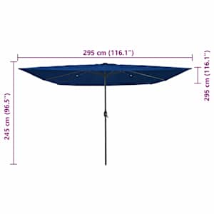 Zahradní slunečník 295 x 295 x 245 cm Polyester a ocel Azurblau - obrázek 8