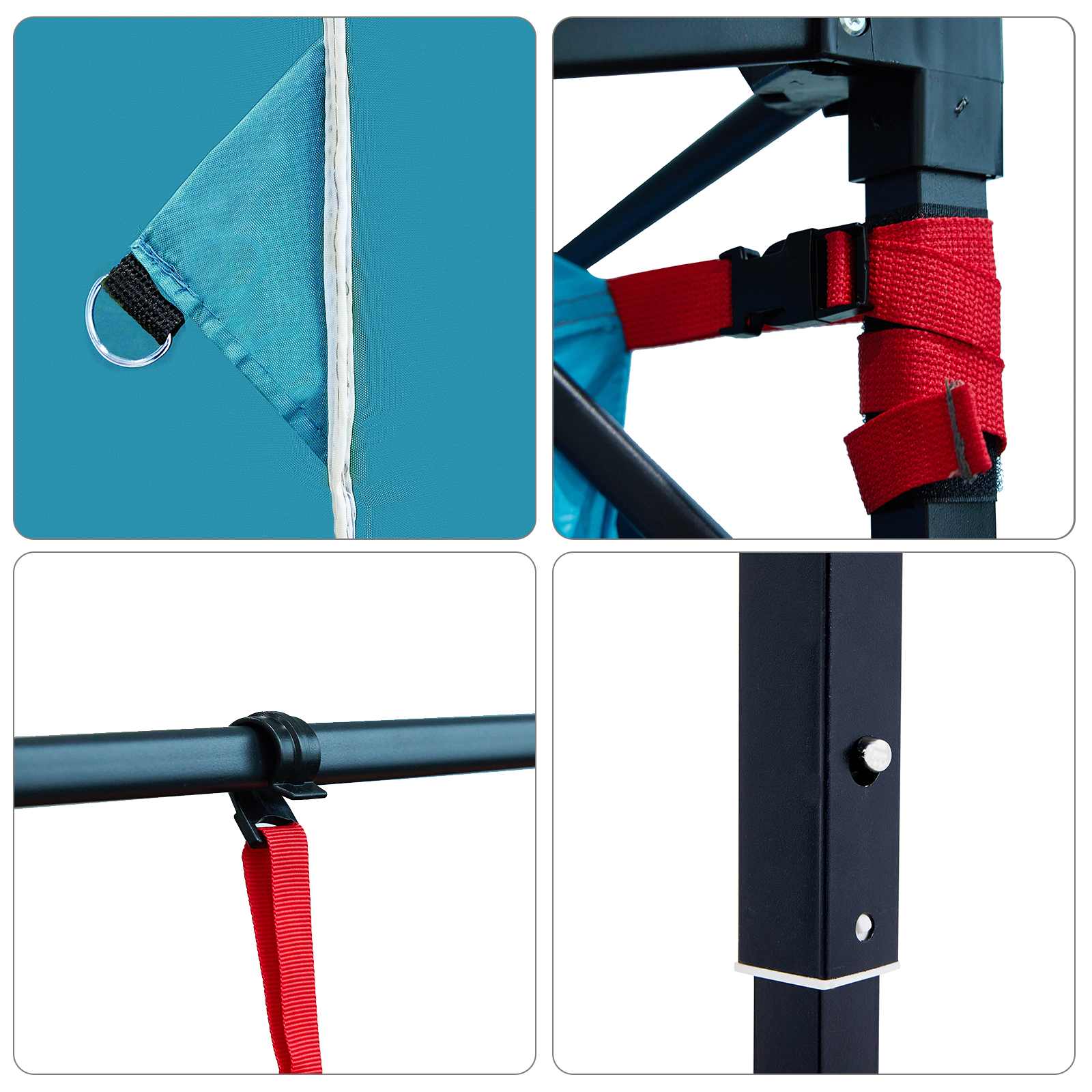 Komplet Kamp Šotor s streho 2 pcs Modra Tafeta in Tkanina - slika 13