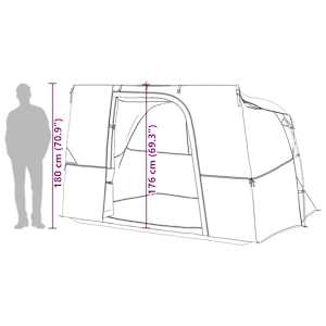 Sada Camping Stanů se střechou 2 pcs Modrá Taffeta a Tkanina - obrázek 19