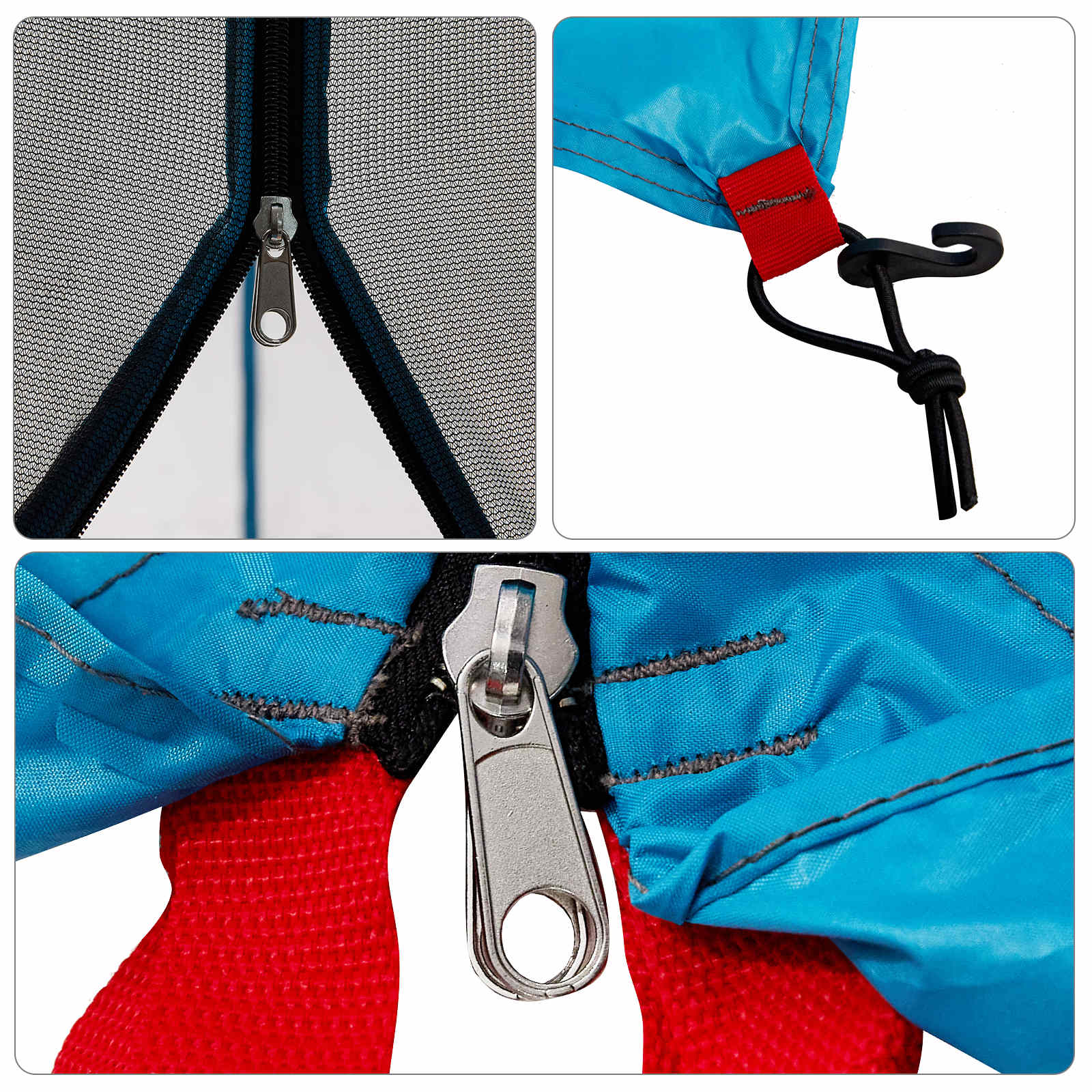 Komplet Kamp Šotor s streho 2 pcs Modra Tafeta in Tkanina - slika 11