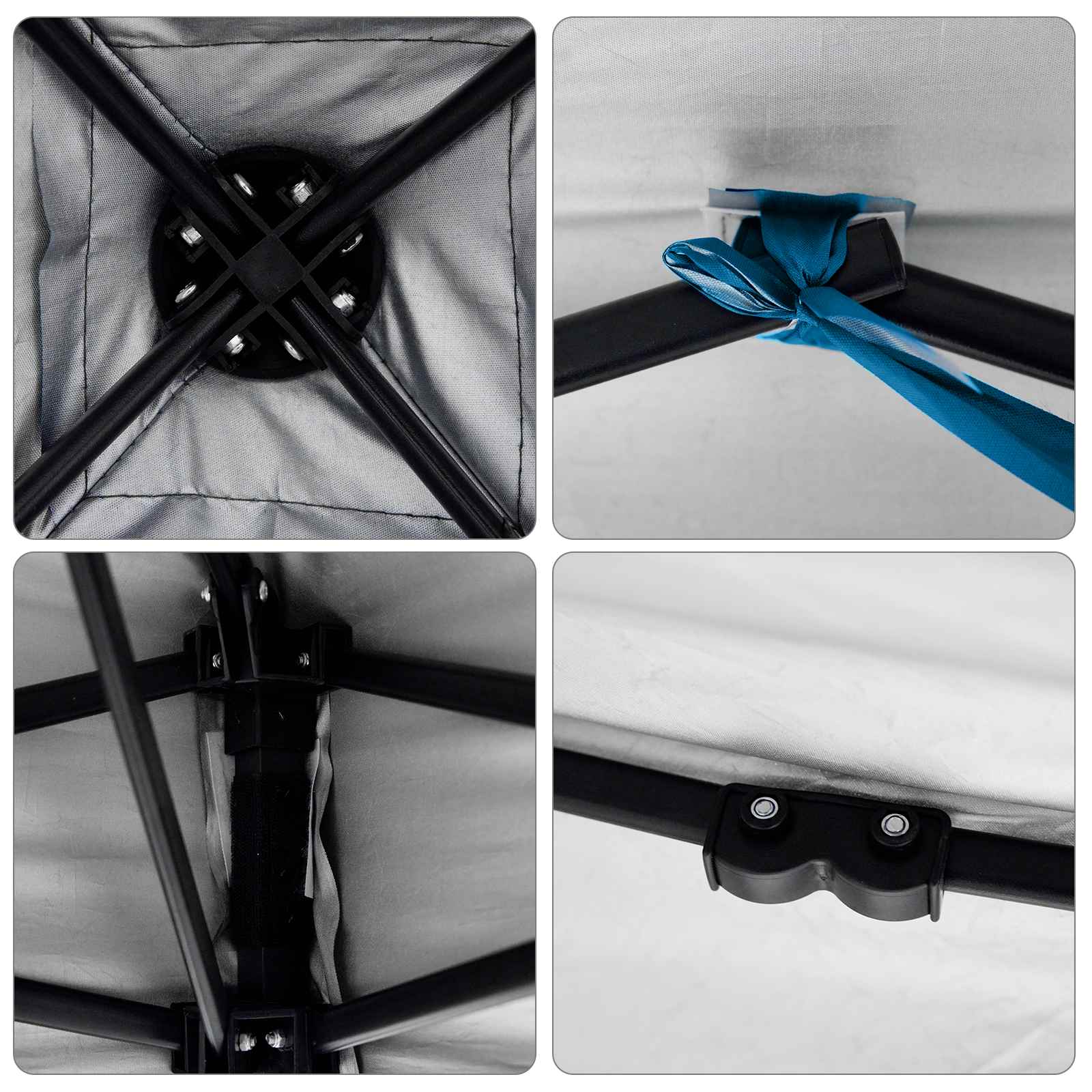 Komplet Kamp Šotor s streho 2 pcs Modra Tafeta in Tkanina - slika 12