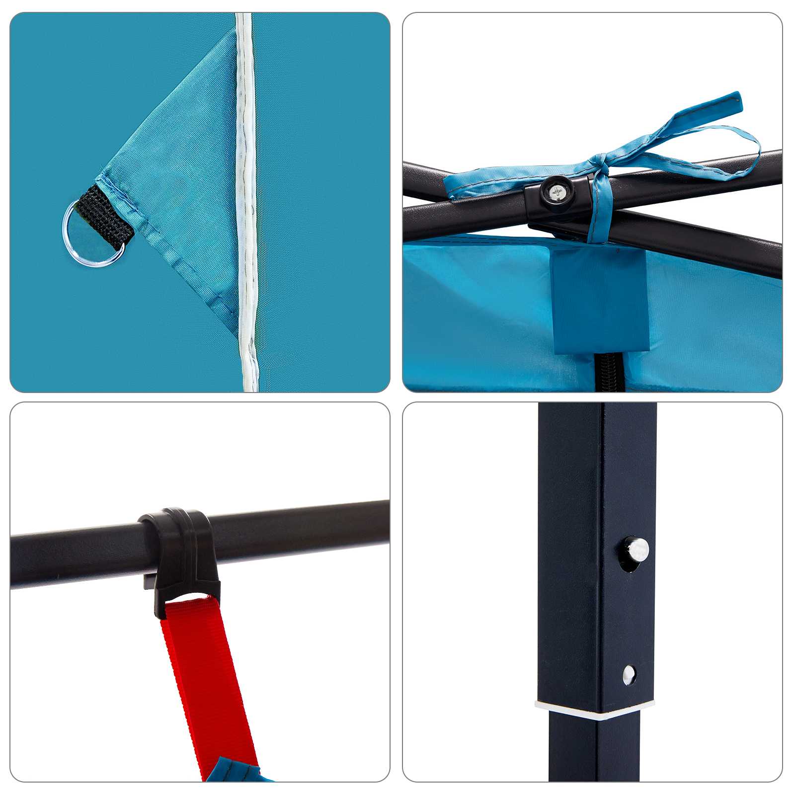 Komplet Kamp Šotor s streho 2 pcs Modra Tafeta in Tkanina - slika 13