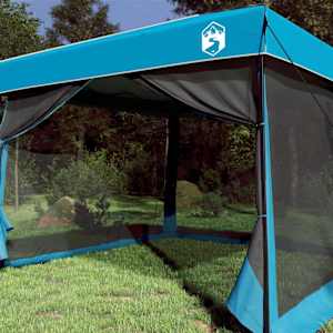 Sada Camping Stanů se střechou 2 pcs Modrá Taffeta a Tkanina - obrázek 3