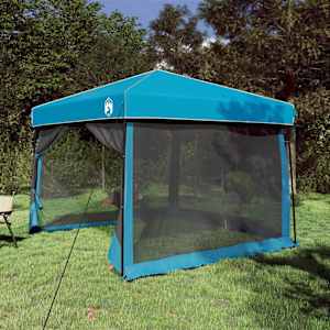Sada Camping Stanů se střechou 2 pcs Modrá Taffeta a Tkanina - obrázek 1