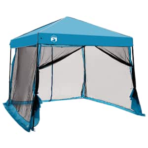 Sada Camping Stanů se střechou 2 pcs Modrá Taffeta a Tkanina - obrázek 4