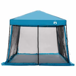 Sada Camping Stanů se střechou 2 pcs Modrá Taffeta a Tkanina - obrázek 8