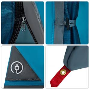 Sada Camping Stanů se střechou 2 pcs Modrá Taffeta a Tkanina - obrázek 11